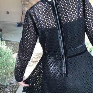 Black lace mini dress